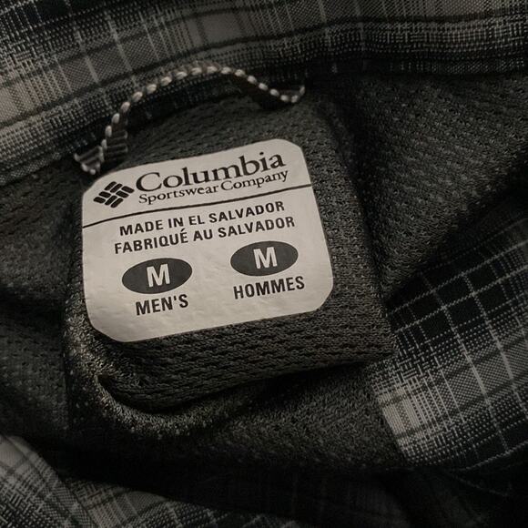 Columbia omni-shield grey plaid button down shirt men’s medium - Picture 6 of 7